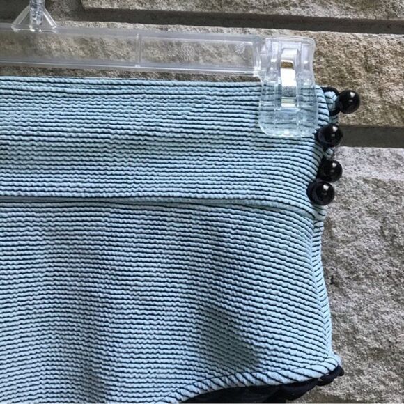 Marysia Sarento Bikini Bottom Azure Blue Black Trim Buttons  XS - Picture 6 of 15